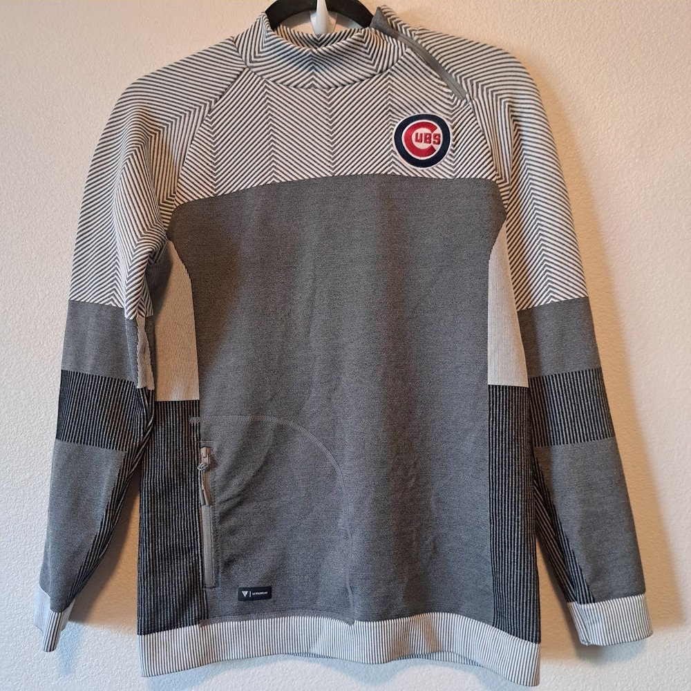 Levelwear Chicago Cubs Womens Grey Colorblock Side Zip Pullover Jacket Medium